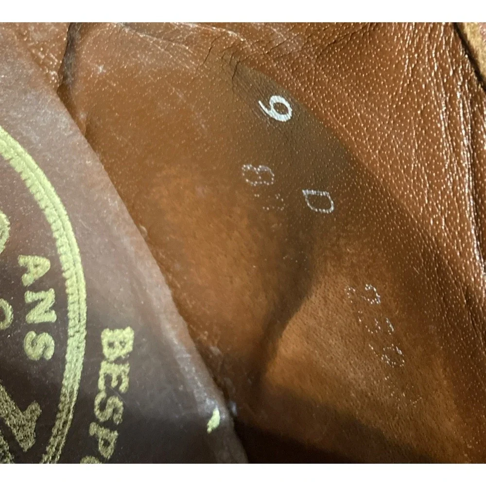 Dack Bespoke Grain Leather Wingtip Oxford Sz 9 Brown Derby Shoes‎ vtg